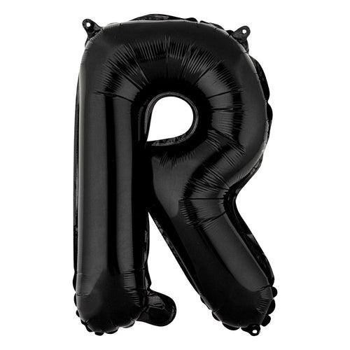 Balloonify Black Mylar Letter R Balloon - 16" - 1 count box