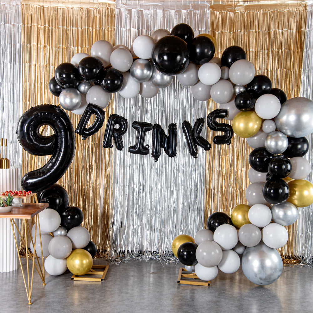 Balloonify Black Mylar Letter S Balloon - 16" - 1 count box