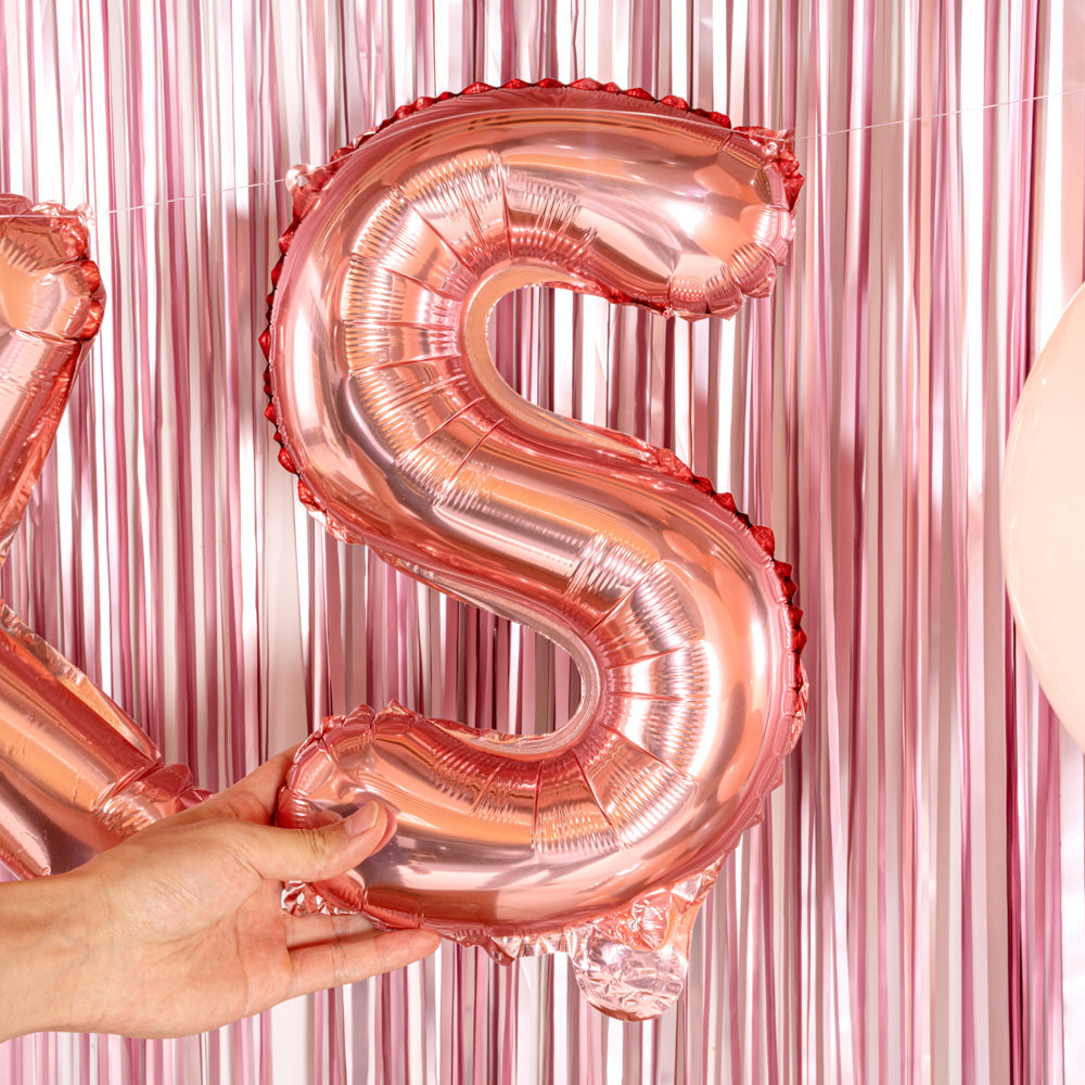 Balloonify Rose Gold Mylar Letter S Balloon - 16" - 1 count box
