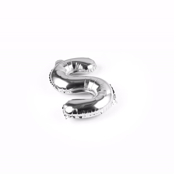 Balloonify Silver Mylar Letter S Balloon - 16" - 1 count box
