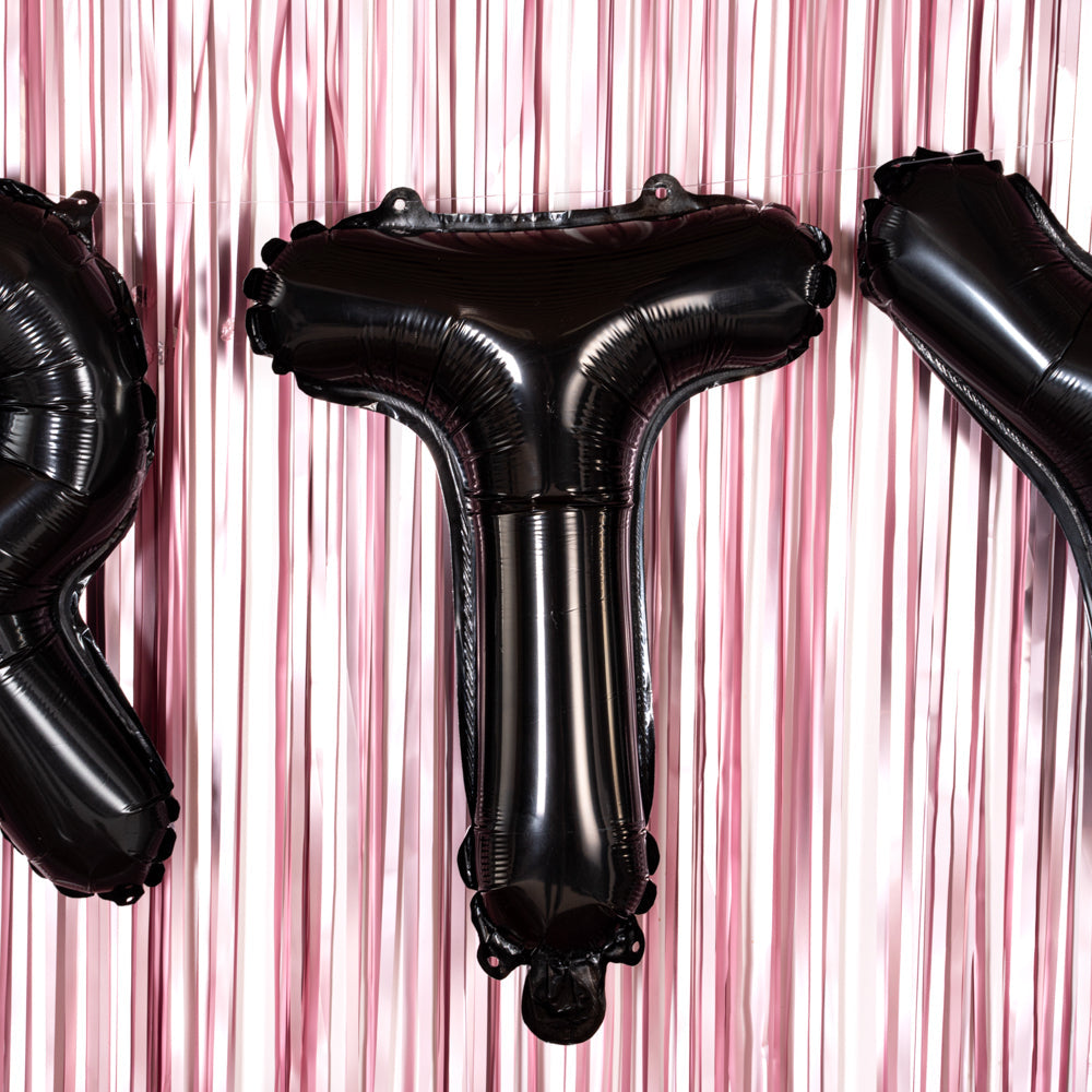 Balloonify Black Mylar Letter T Balloon - 16" - 1 count box