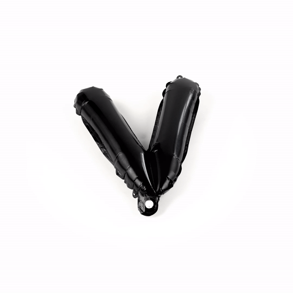 Balloonify Black Mylar Letter V Balloon - 16" - 1 count box