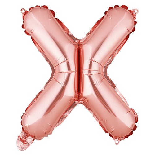 Balloonify Rose Gold Mylar Letter X Balloon - 16" - 1 count box