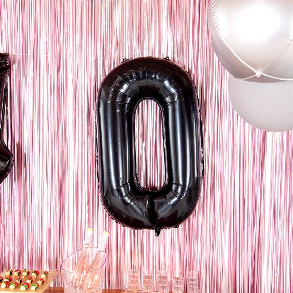 Balloonify Black Mylar Number 0 Balloon - 40" - 1 count box