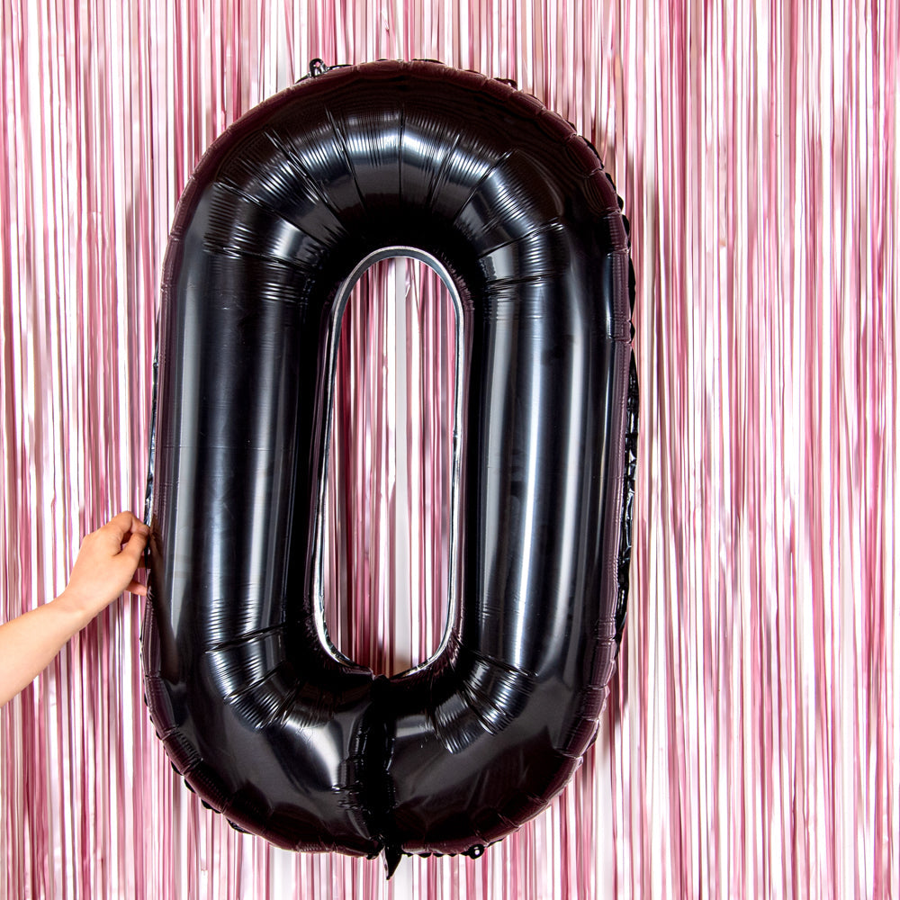 Balloonify Black Mylar Number 0 Balloon - 40" - 1 count box