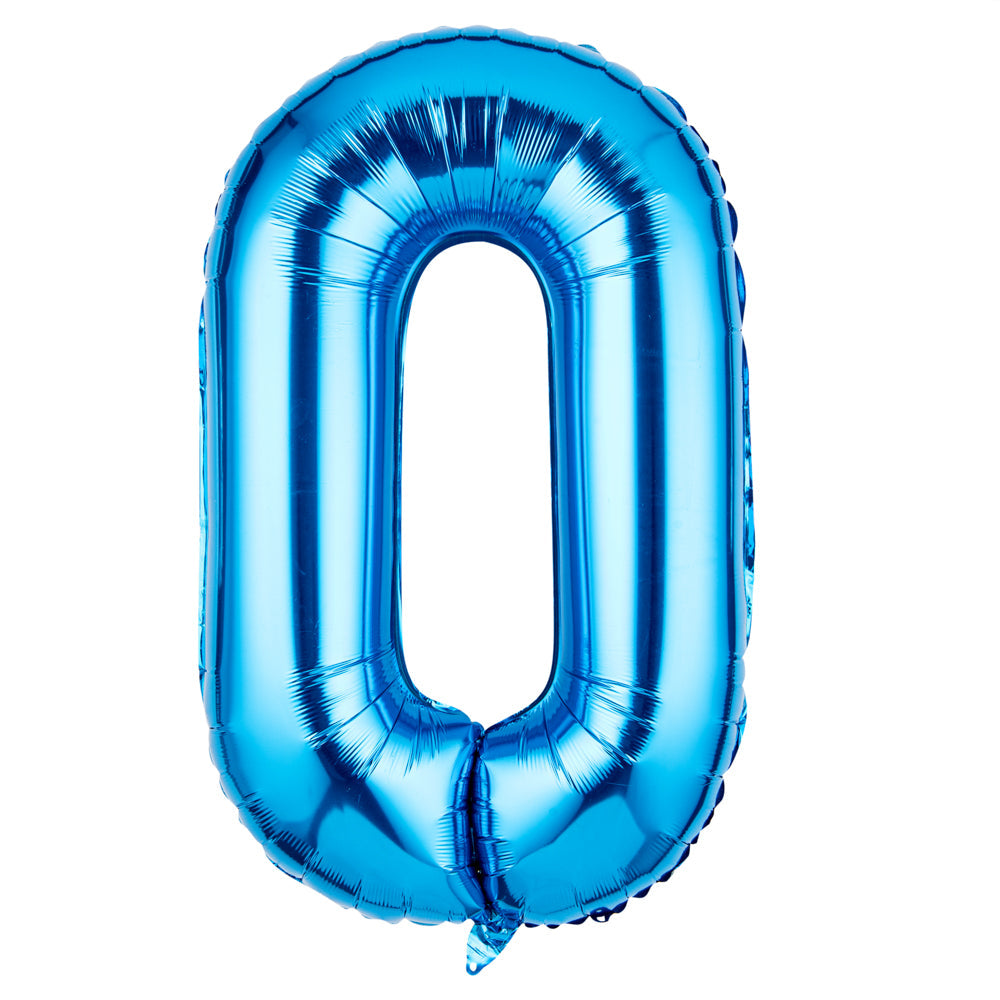 Balloonify Blue Mylar Number 0 Balloon - 40" - 1 count box