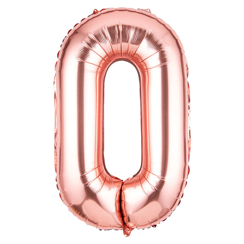Balloonify Rose Gold Mylar Number 0 Balloon - 40" - 1 count box