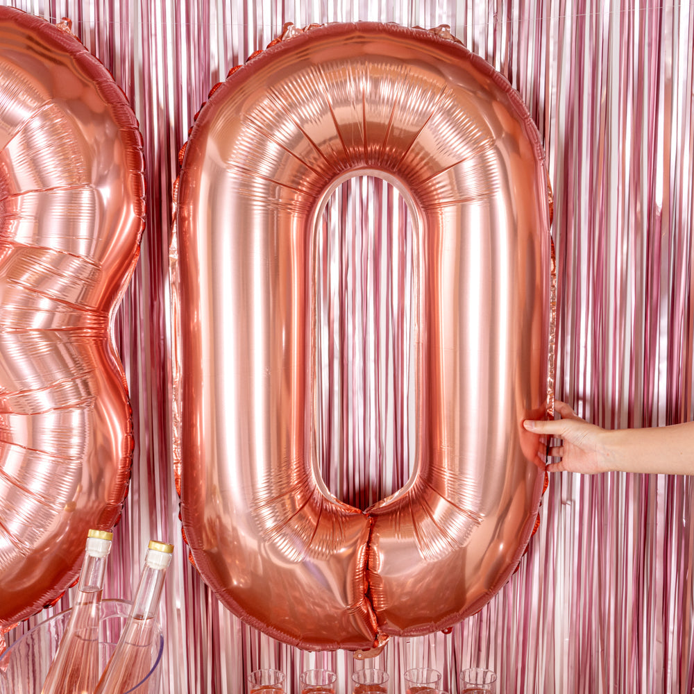 Balloonify Rose Gold Mylar Number 0 Balloon - 40" - 1 count box