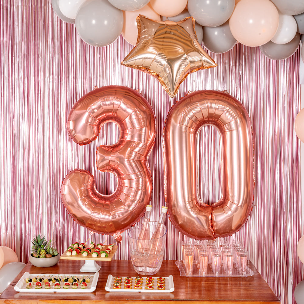 Balloonify Rose Gold Mylar Number 0 Balloon - 40" - 1 count box