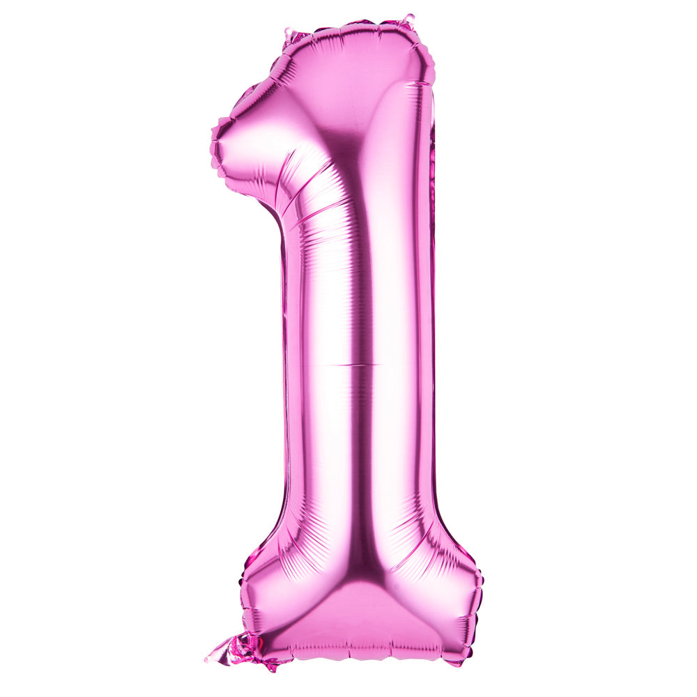 Balloonify Pink Mylar Number 1 Balloon - 40" - 1 count box