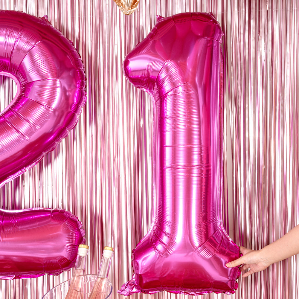 Balloonify Pink Mylar Number 1 Balloon - 40" - 1 count box