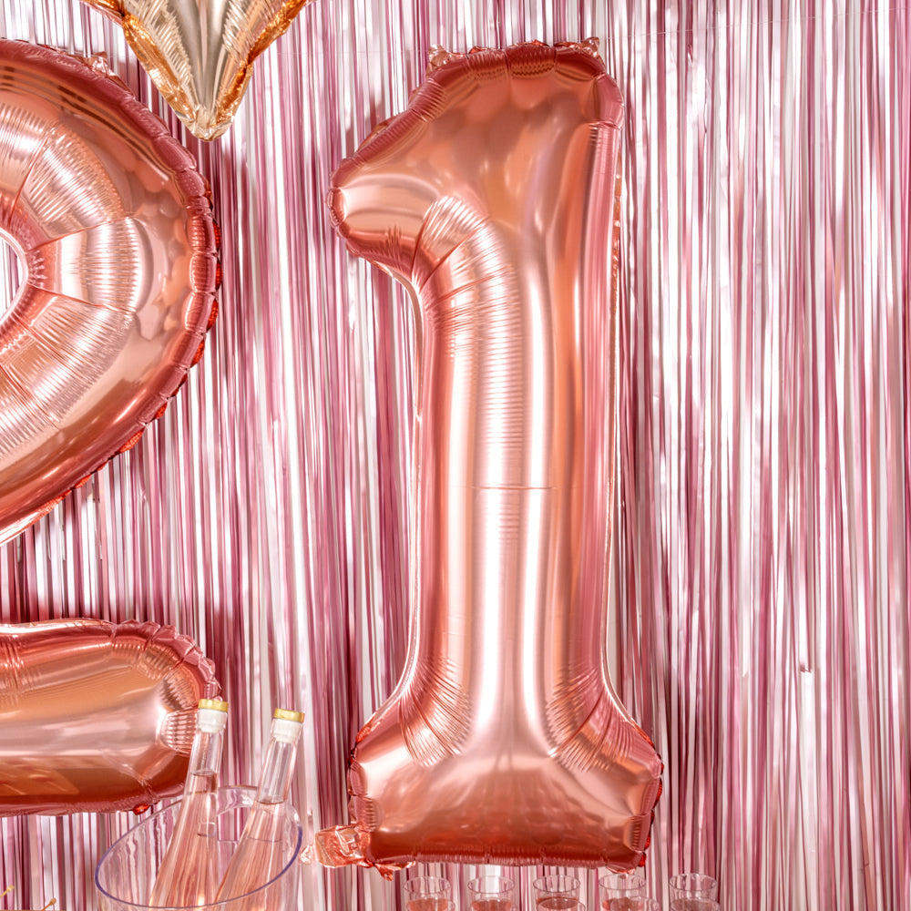 Balloonify Rose Gold Mylar Number 1 Balloon - 40" - 1 count box