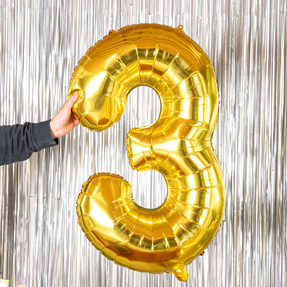 Balloonify Gold Mylar Number 3 Balloon - 40" - 1 count box