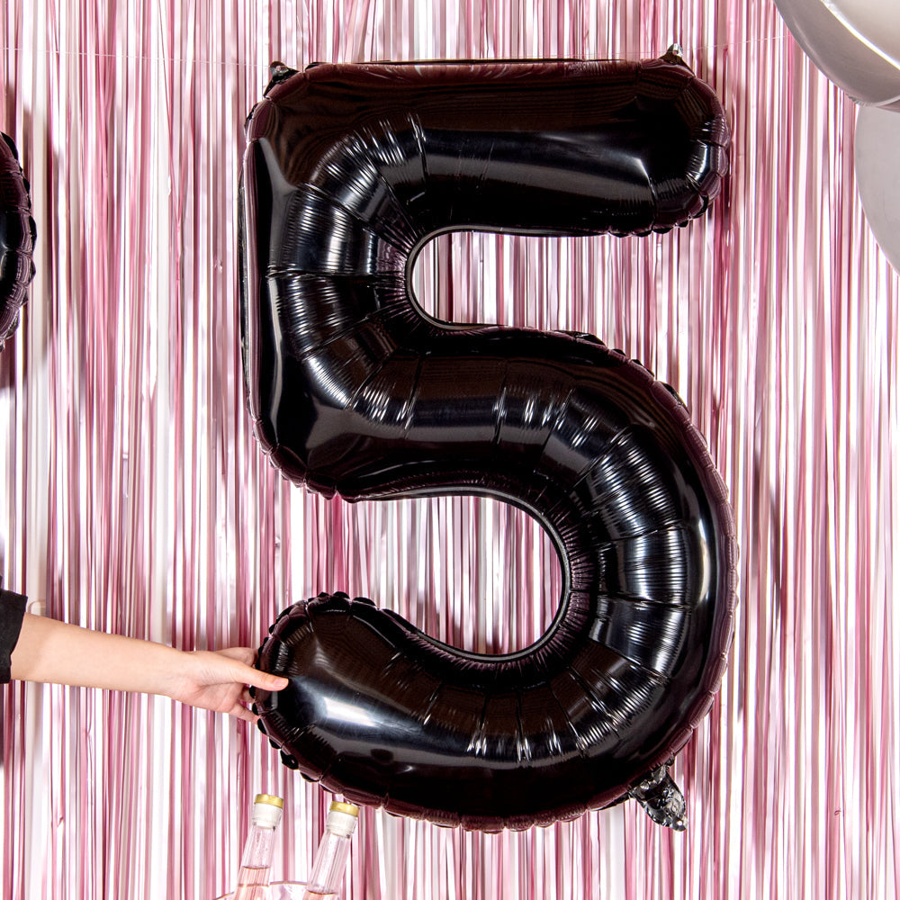 Balloonify Black Mylar Number 5 Balloon - 40" - 1 count box