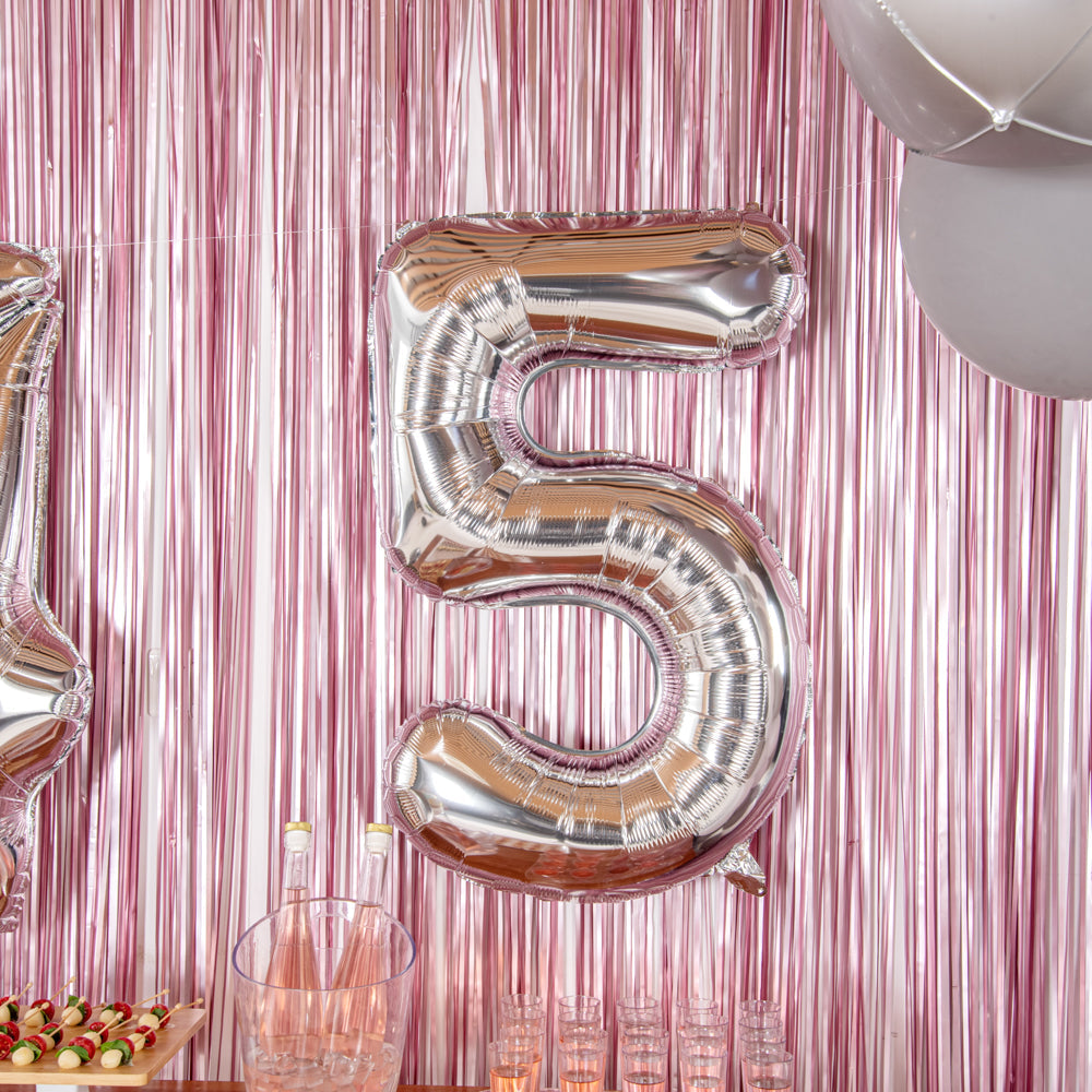 Balloonify Silver Mylar Number 5 Balloon - 40" - 1 count box