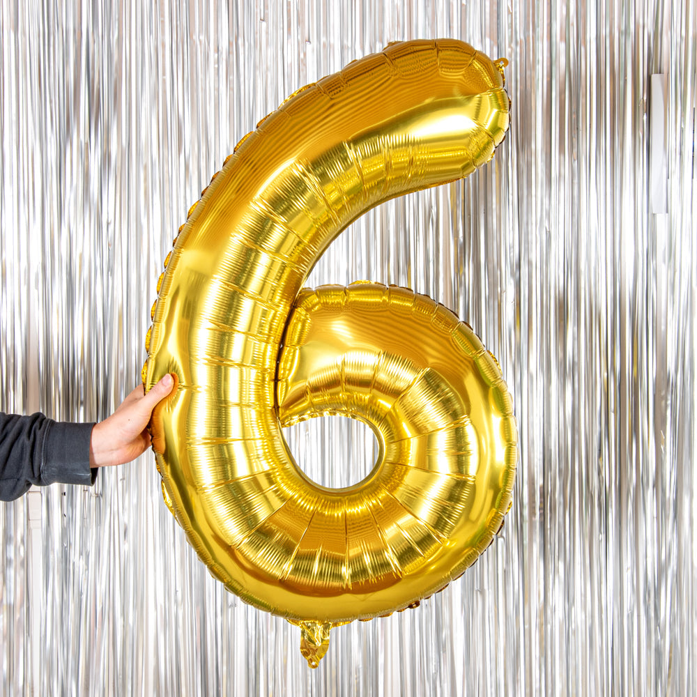 Balloonify Gold Mylar Number 6 Balloon - 40" - 1 count box