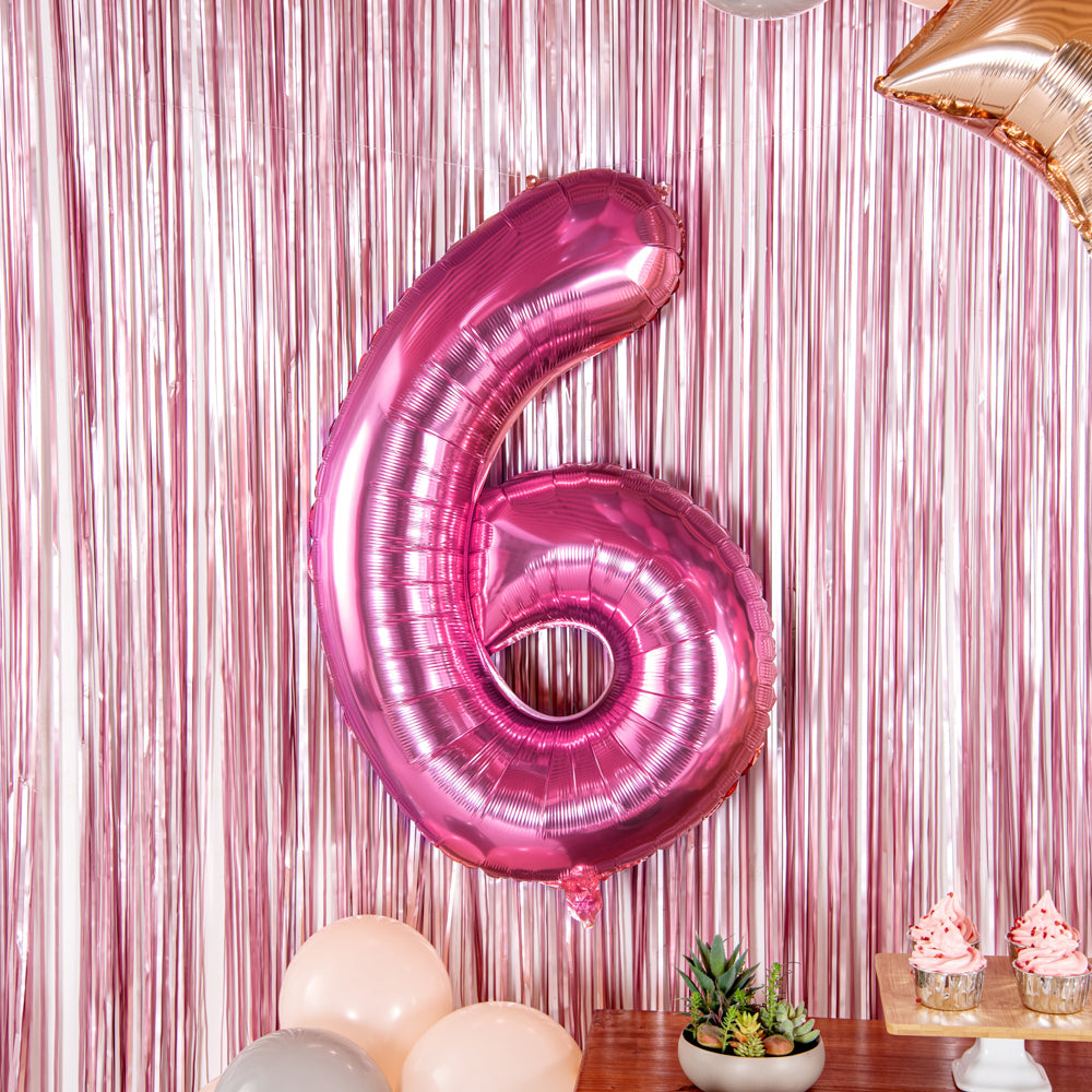Balloonify Pink Mylar Number 6 Balloon - 40" - 1 count box
