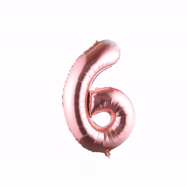 Balloonify Rose Gold Mylar Number 6 Balloon - 40" - 1 count box