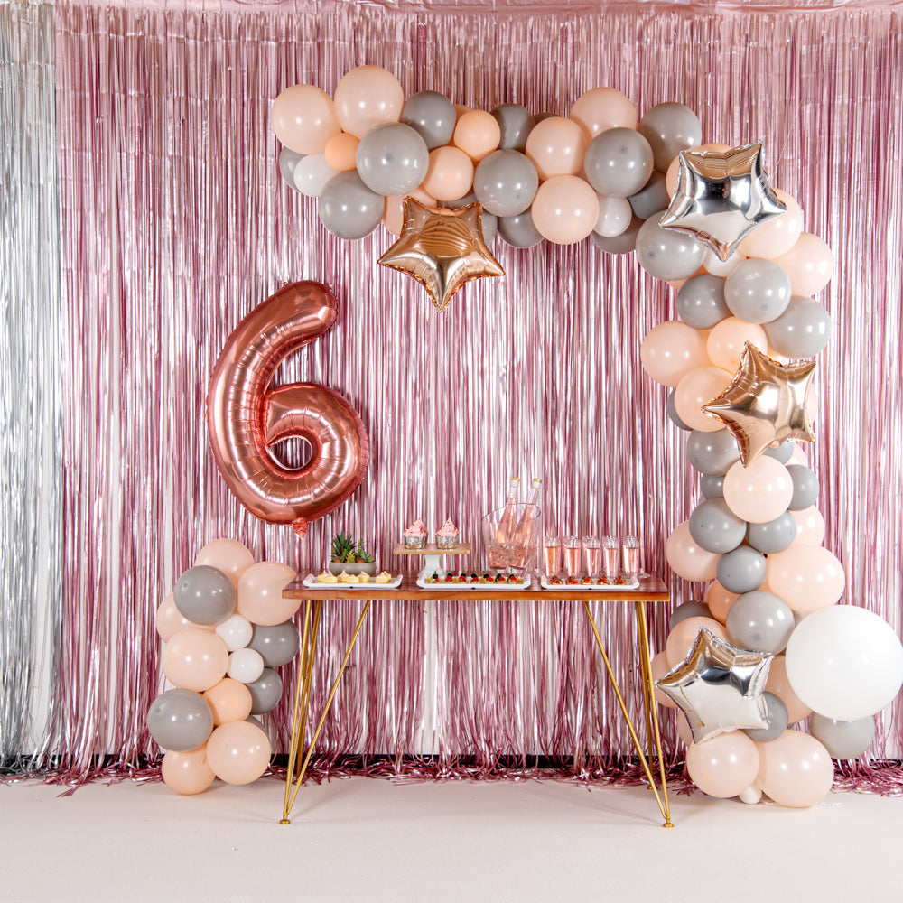 Balloonify Rose Gold Mylar Number 6 Balloon - 40" - 1 count box