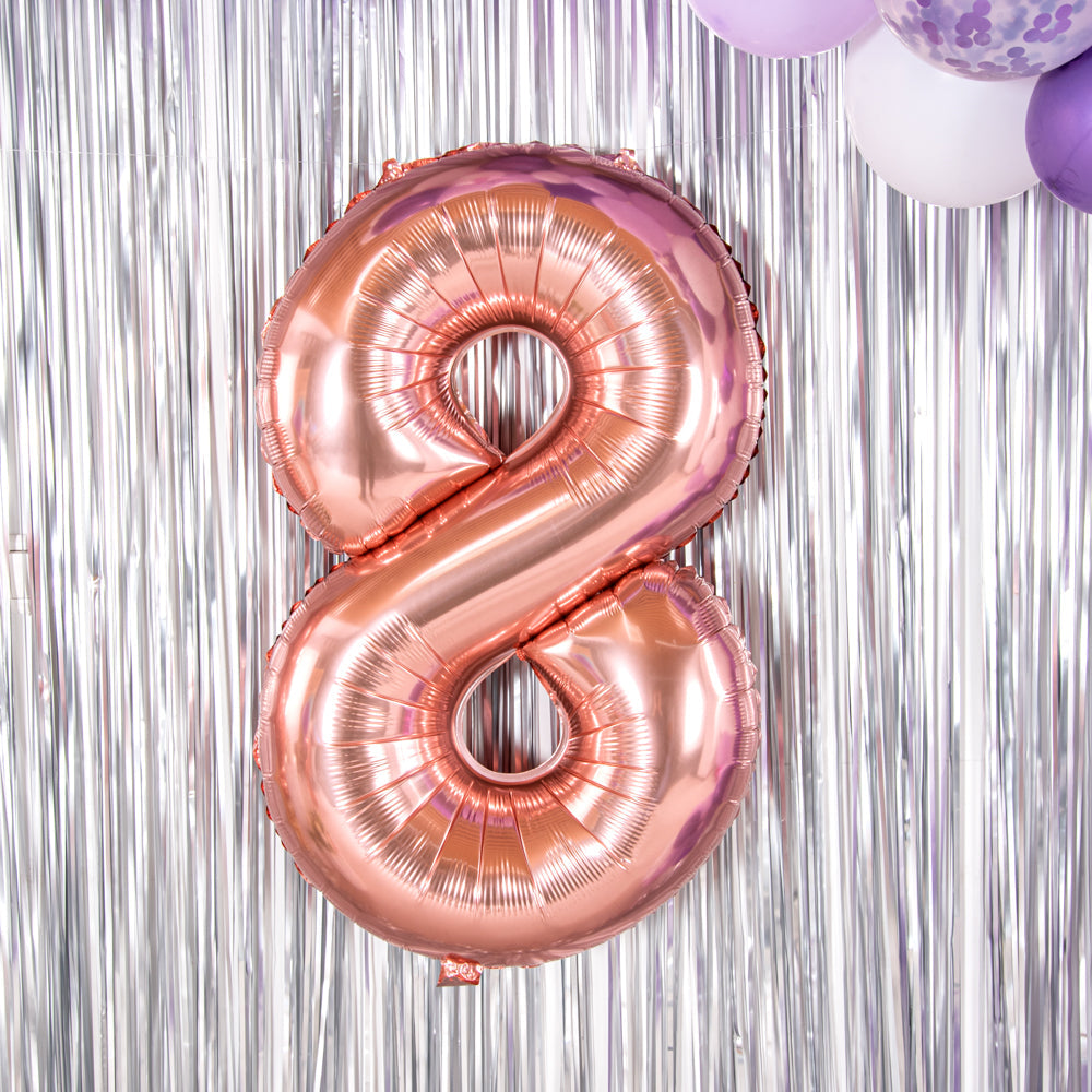 Balloonify Rose Gold Mylar Number 8 Balloon - 40" - 1 count box