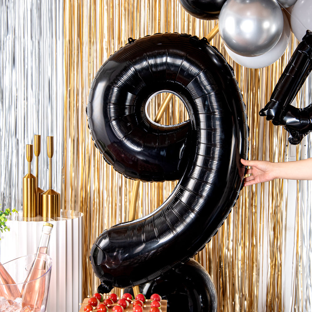 Balloonify Black Mylar Number 9 Balloon - 40" - 1 count box