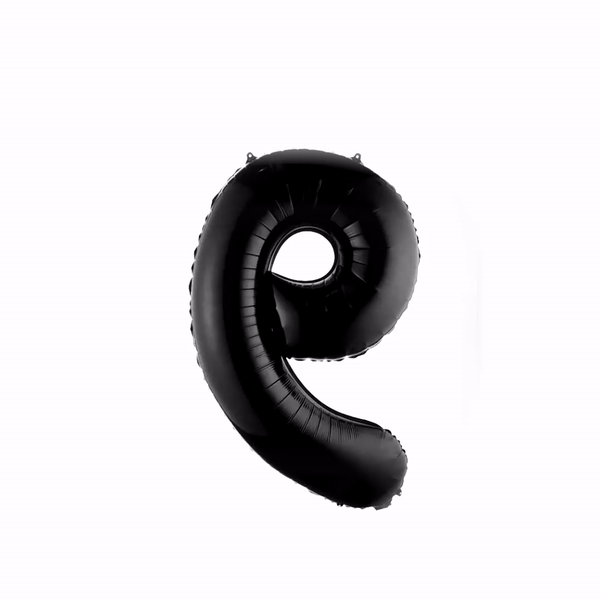 Balloonify Black Mylar Number 9 Balloon - 40" - 1 count box
