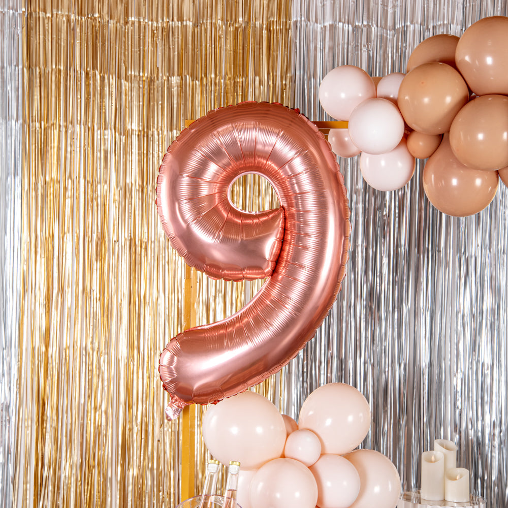 Balloonify Rose Gold Mylar Number 9 Balloon - 40" - 1 count box