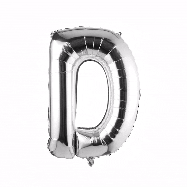 Balloonify Silver Mylar Letter D Balloon - 40" - 1 count box