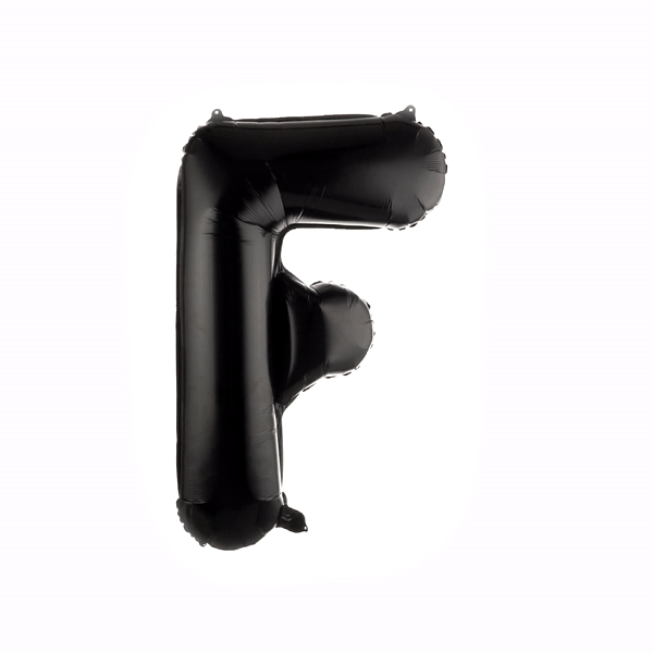 Balloonify Black Mylar Letter F Balloon - 40" - 1 count box