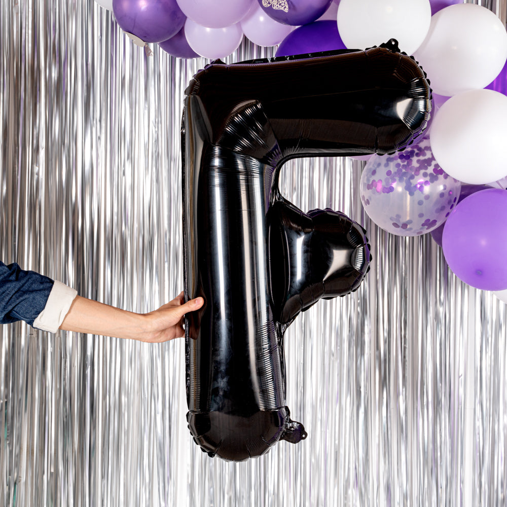 Balloonify Black Mylar Letter F Balloon - 40" - 1 count box