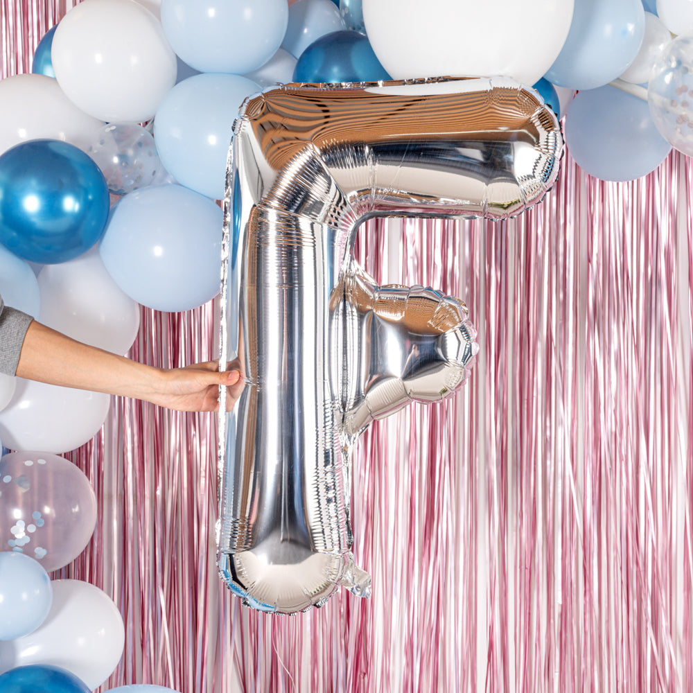 Balloonify Silver Mylar Letter F Balloon - 40" - 1 count box