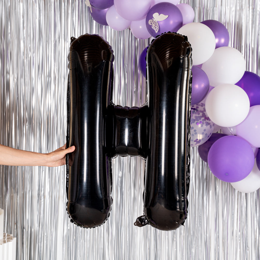 Balloonify Black Mylar Letter H Balloon - 40" - 1 count box