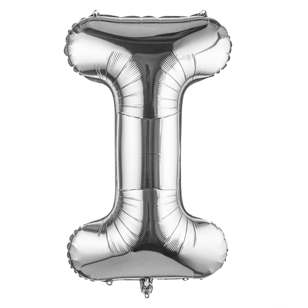 Balloonify Silver Mylar Letter I Balloon - 40" - 1 count box