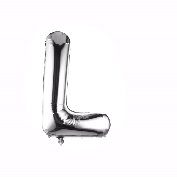 Balloonify Silver Mylar Letter L Balloon - 40" - 1 count box