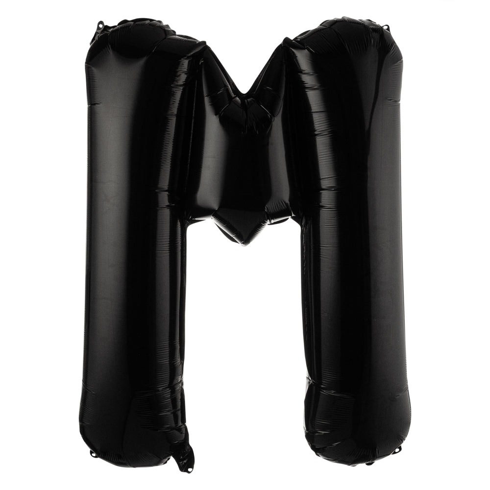 Balloonify Black Mylar Letter M Balloon - 40" - 1 count box