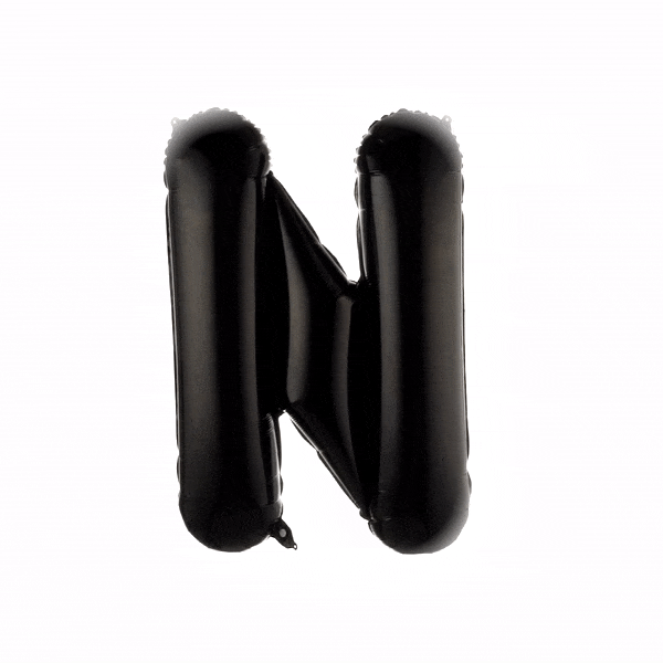 Balloonify Black Mylar Letter N Balloon - 40" - 1 count box