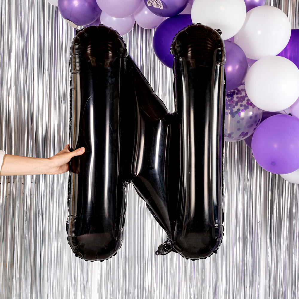 Balloonify Black Mylar Letter N Balloon - 40" - 1 count box