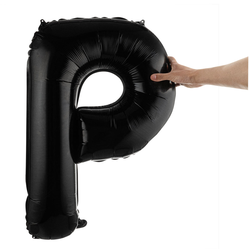 Balloonify Black Mylar Letter P Balloon - 40" - 1 count box