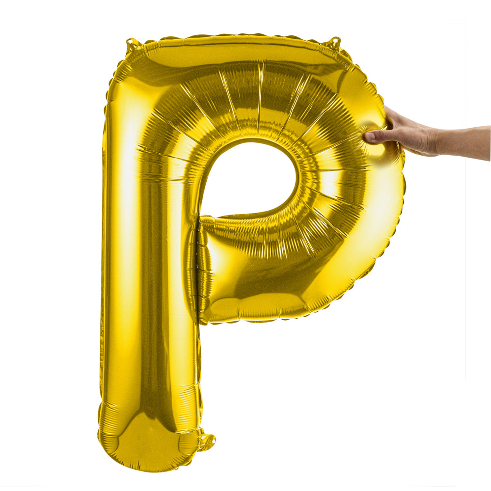 Balloonify Gold Mylar Letter P Balloon - 40" - 1 count box