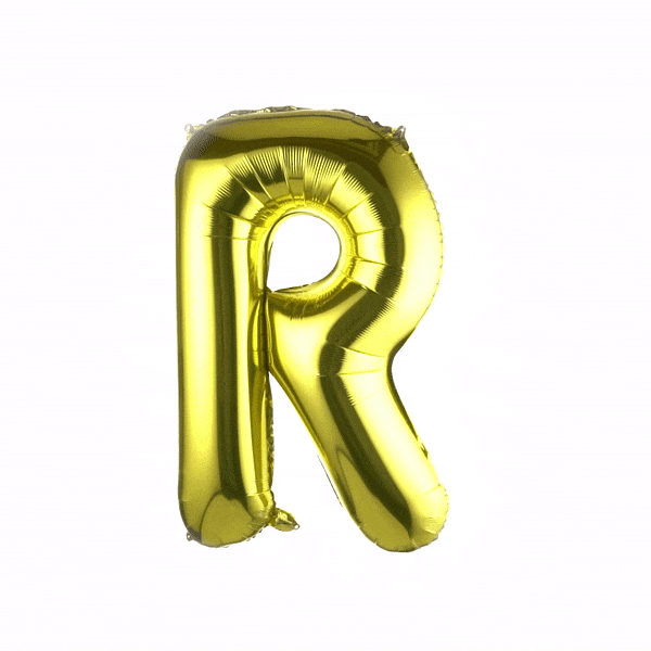 Balloonify Gold Mylar Letter R Balloon - 40" - 1 count box