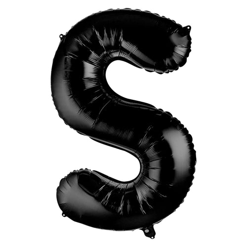 Balloonify Black Mylar Letter S Balloon - 40" - 1 count box