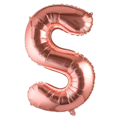 Balloonify Rose Gold Mylar Letter S Balloon - 40" - 1 count box