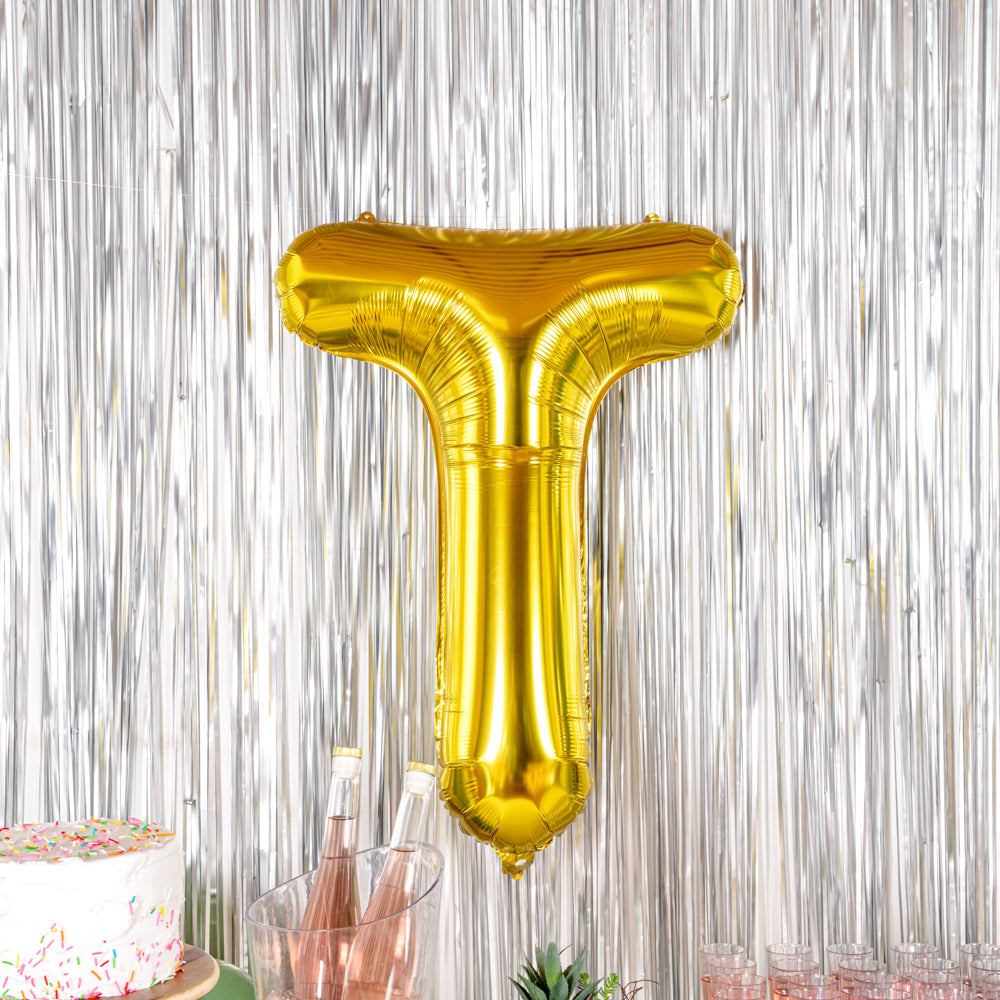 Balloonify Gold Mylar Letter T Balloon - 40" - 1 count box