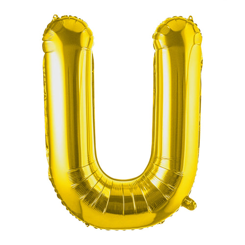 Balloonify Gold Mylar Letter U Balloon - 40" - 1 count box