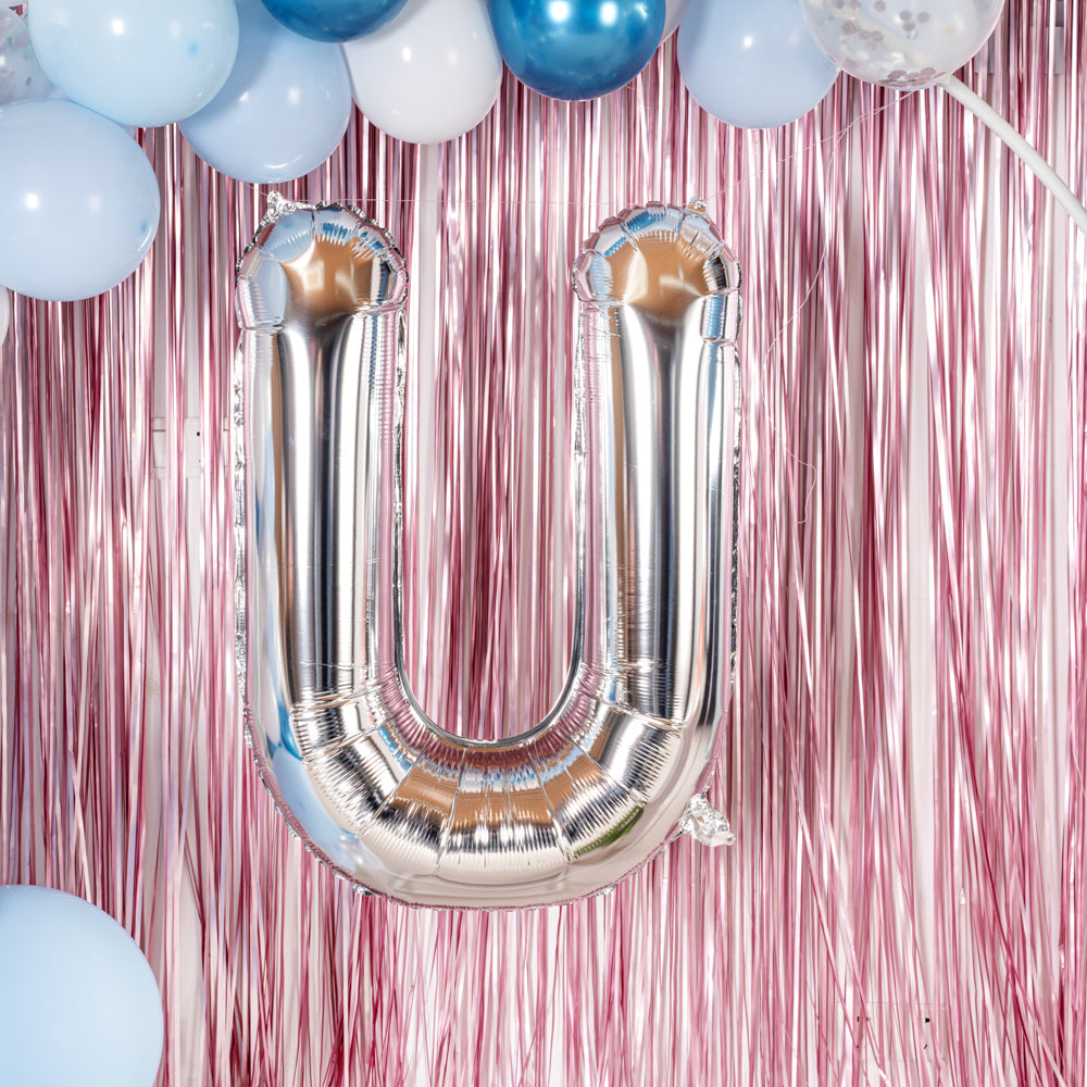 Balloonify Silver Mylar Letter U Balloon - 40" - 1 count box
