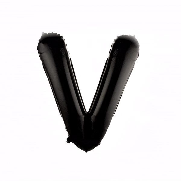 Balloonify Black Mylar Letter V Balloon - 40" - 1 count box