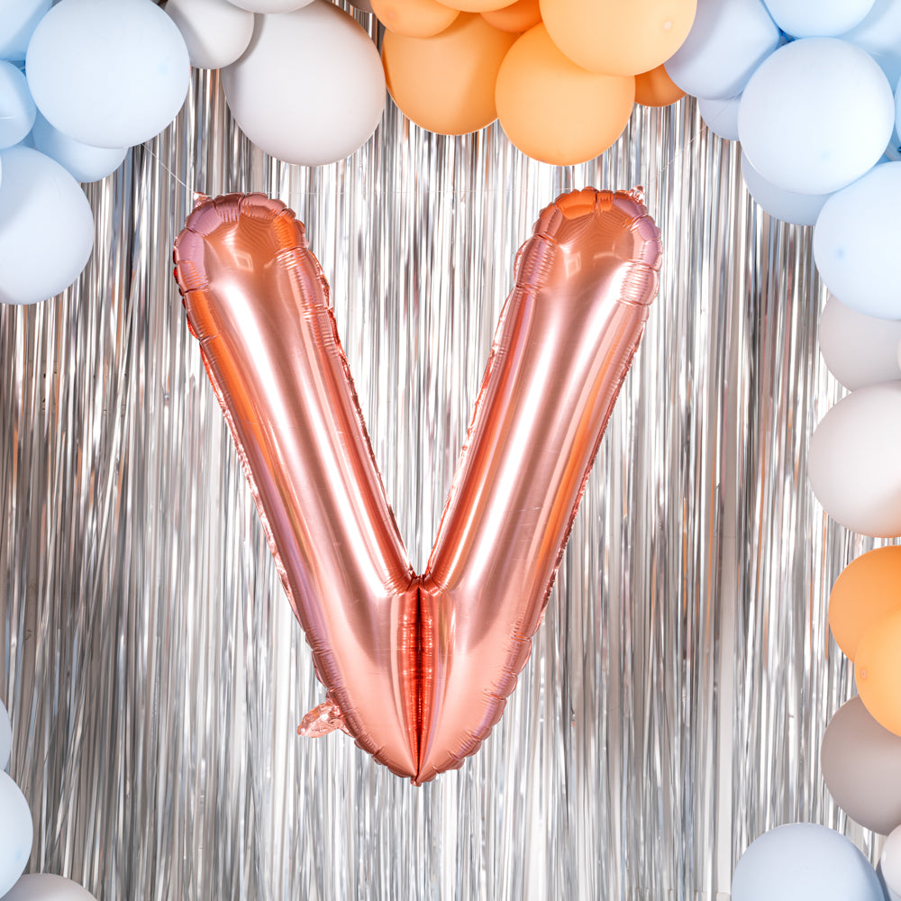 Balloonify Rose Gold Mylar Letter V Balloon - 40" - 1 count box
