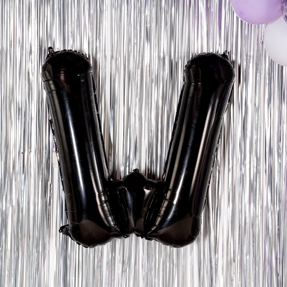 Balloonify Black Mylar Letter W Balloon - 40" - 1 count box
