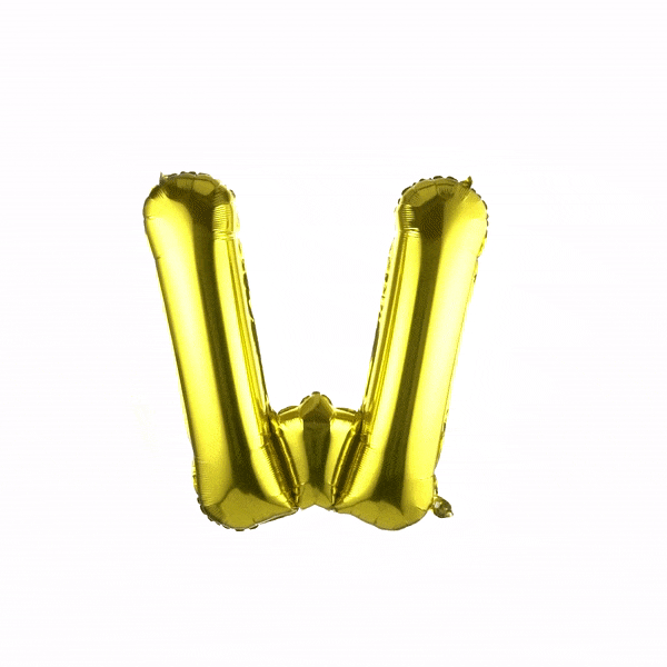 Balloonify Gold Mylar Letter W Balloon - 40" - 1 count box