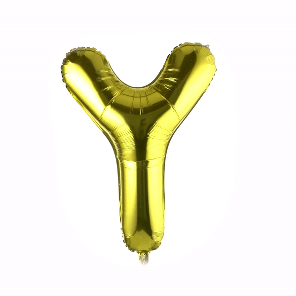 Balloonify Gold Mylar Letter Y Balloon - 40" - 1 count box